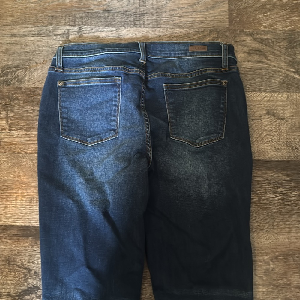 LILA RYAN Solid Blue Ankle Stretch Mid Ride Jeans Size 32 - Picture 8 of 12